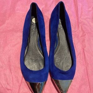 Messeca New York Blue Heels with Silver Tips